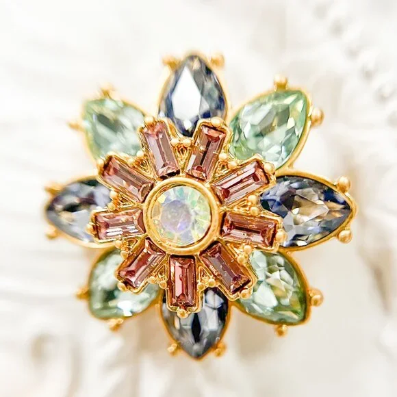 Multi color earrings, Multi color flower stud, Bridal multi color earrings, Gift - Picture 6 of 7